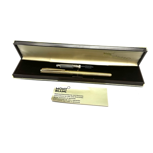 417 - Boxed Vintage Montblanc Noblesse Gold Plated Fountain Pen 14K Gold Nib