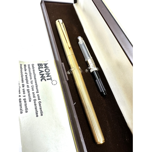 417 - Boxed Vintage Montblanc Noblesse Gold Plated Fountain Pen 14K Gold Nib