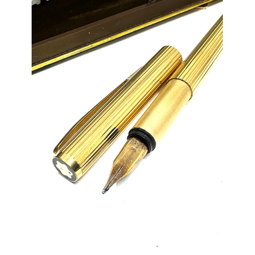 417 - Boxed Vintage Montblanc Noblesse Gold Plated Fountain Pen 14K Gold Nib