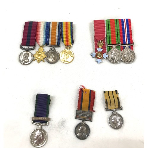 530 - Selection of miniature military medals to include WW1 and WW2