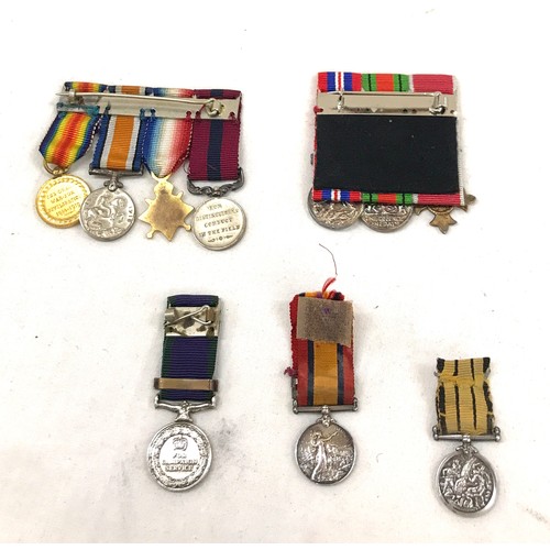 530 - Selection of miniature military medals to include WW1 and WW2