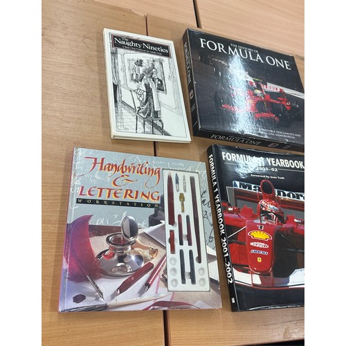 338 - Selection of books to include Formula 1, World war, Spite fire, History print sketches etc