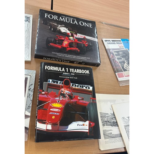 338 - Selection of books to include Formula 1, World war, Spite fire, History print sketches etc