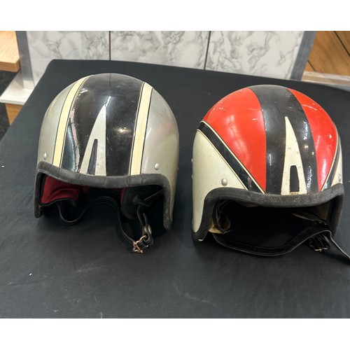 94 - Two vintage motor cycle helmets one named Kangol