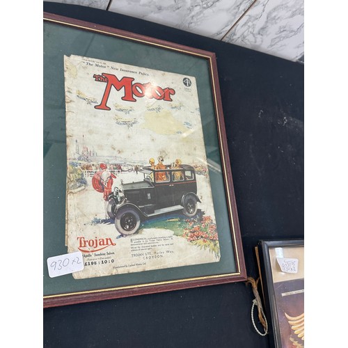 77 - Two vintage framed Motor cycling posters Trojan 1929 and The James Cycle 1951