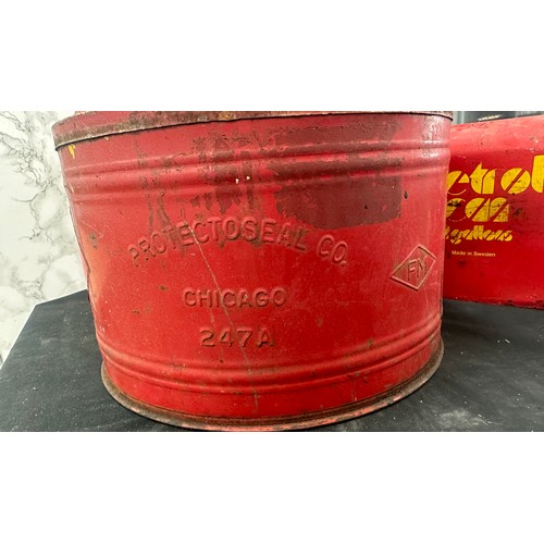 169 - Vintage Protectoseal co petrol can and a vintage PMI petrol can