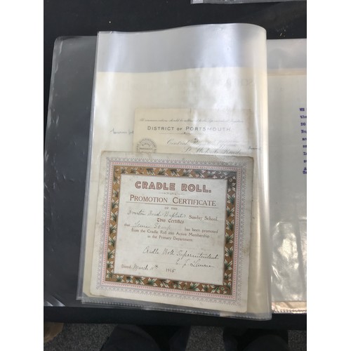 543 - Selection of vintage receipts and certificates dated back 100 years, plus Bill Maynards signature an... 