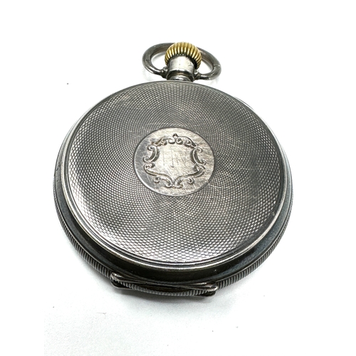 387 - Antique silver open face waltham traveller pocket watch the watch is ticking