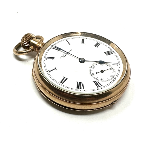 388 - Antique open face Am Watch Co waltham Mass Bond St pocket watch the watch is ticking Dennison 10 yea... 