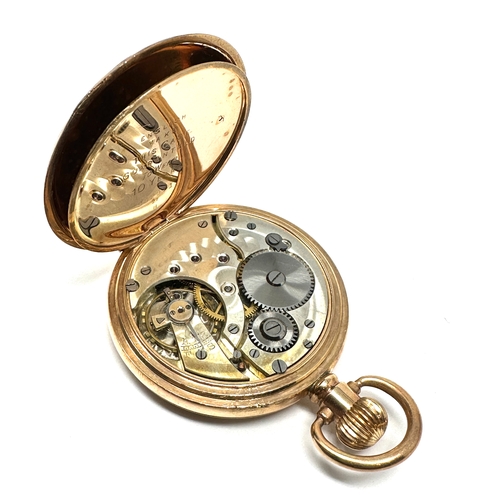 390 - Antique  gold plated open face  pocket watch the watch is ticking