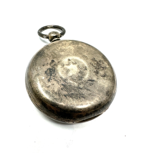 393 - Antique silver open face Fusee pocket watch the watch is ticking