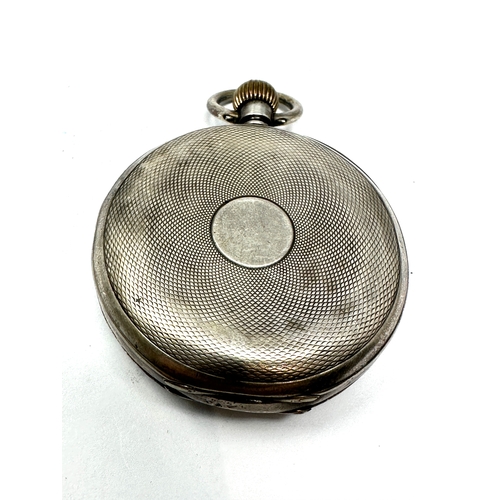 396 - Antique silver open face Omega pocket watch the watch balance spins the watch keep winding