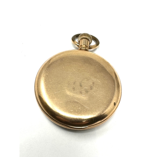 397 - Antique gold plated open face Pinnacle pocket watch the watch is ticking