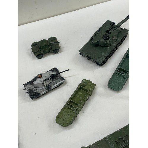 65 - Selection of Dinky and match box army tanks