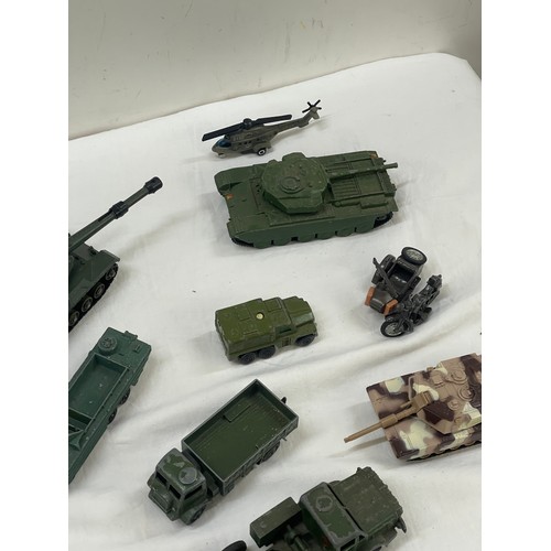 65 - Selection of Dinky and match box army tanks