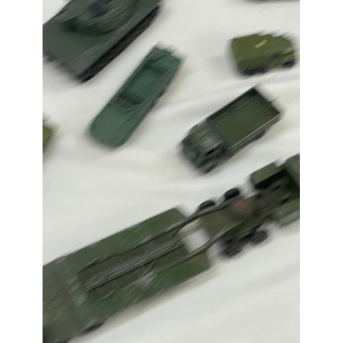 65 - Selection of Dinky and match box army tanks