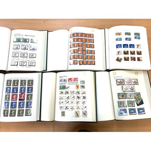 359 - Selection of 6 stamp albums to include British Anniversaries, high decimals, South Africa birds etc