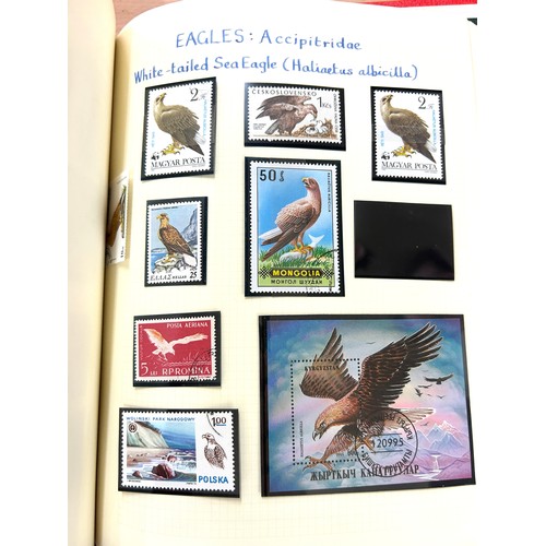 347 - Selection of 6 stamp albums to include Air displays, red kite birds of Britain, Ice age animals etc