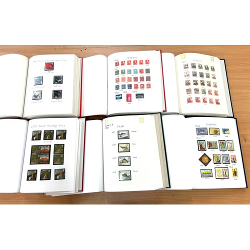 346 - Selection of 6 stamp albums to include Classic British sport cards, fish, World heritage sights etc