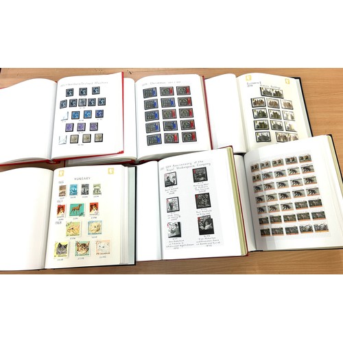 349 - Selection of 6 stamp albums to include The Northern Ireland, Hungary, Anniversary of William Shakesp... 