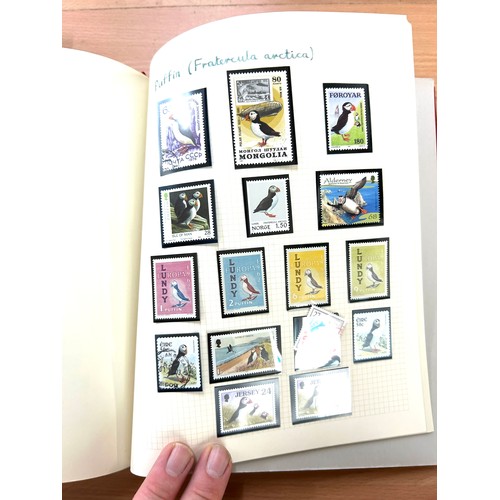 354 - Selection of 6 stamp albums to include Comics, birds, Winnie the Pooh etc