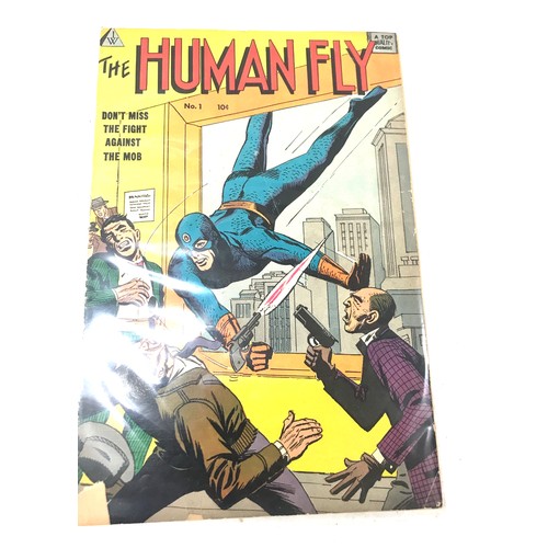 103 - Two vintage comics called 'The Human Fly' but starring 'The Blue Beetle. This was a reprint line. It... 