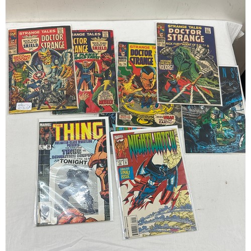 96 - Selection of vintage comics to include Marvel and DC- Doctor strange, The Thing etc