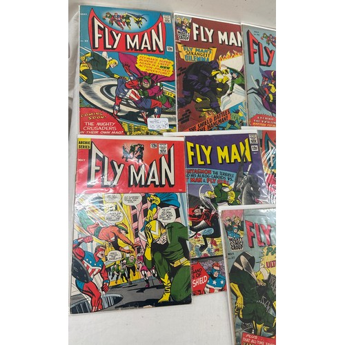 70 - Selection of vintage ' Fly man' comics 9 in total