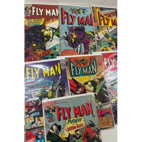 70 - Selection of vintage ' Fly man' comics 9 in total