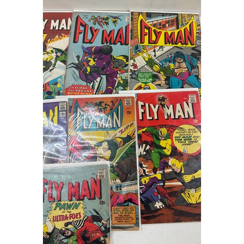 70 - Selection of vintage ' Fly man' comics 9 in total