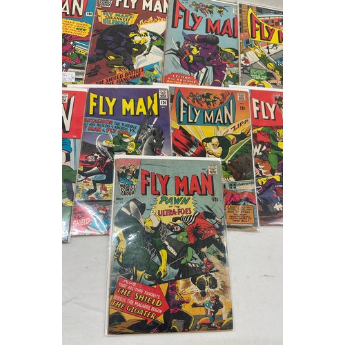 70 - Selection of vintage ' Fly man' comics 9 in total