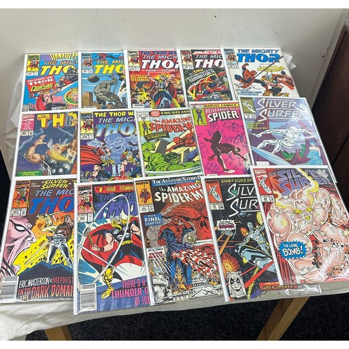 113 - Selection of vintage marvel comics to include Thor, Spiderman etc - 28 in total