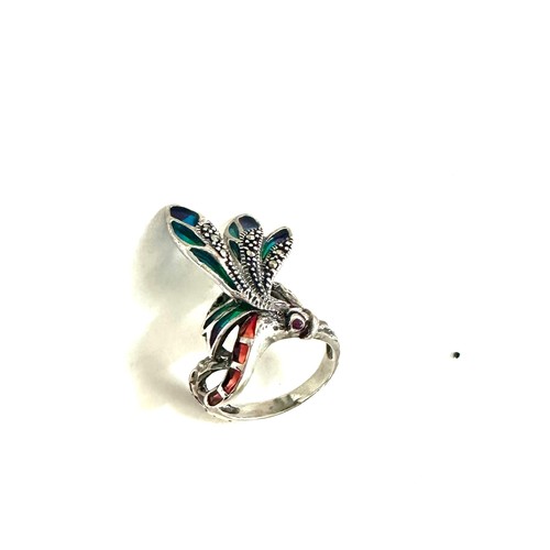 588A - Vintage silver dragon fly ring UK ring size