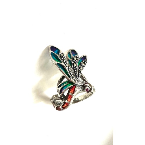 588A - Vintage silver dragon fly ring UK ring size