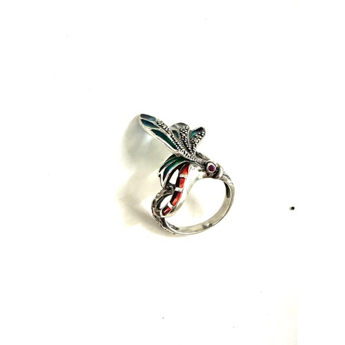 588A - Vintage silver dragon fly ring UK ring size