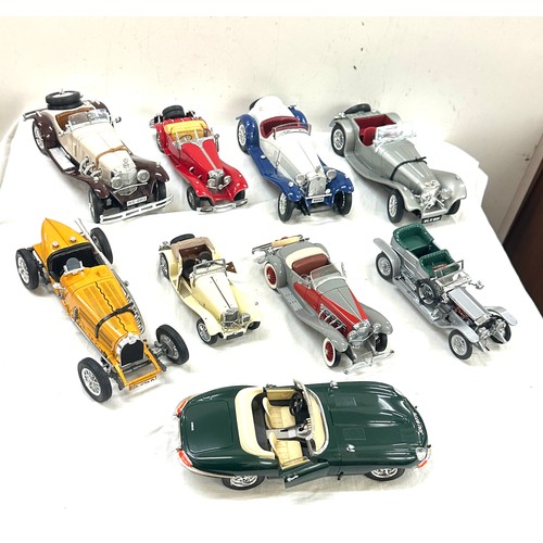 226 - Selection of model cars to include Burago Alfa Romeo, 1907 Rolls Royce Franklin Mint, Burago Bugatti... 