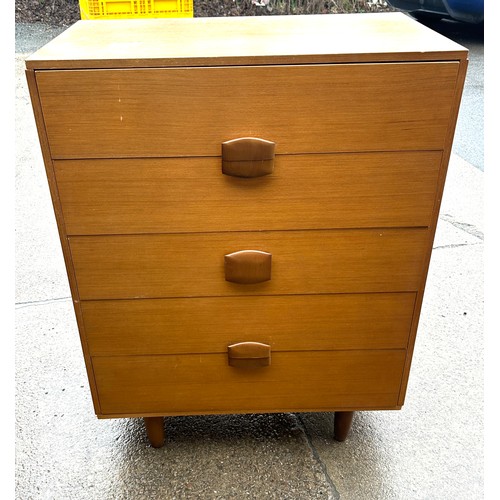 371 - 1960s mid century teak 5 drawer chest measures approximately 40 inches tall 30 inches wide 18 inches... 