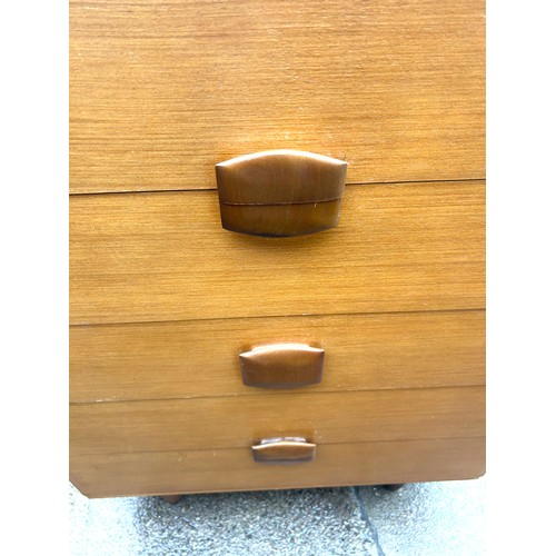 371 - 1960s mid century teak 5 drawer chest measures approximately 40 inches tall 30 inches wide 18 inches... 