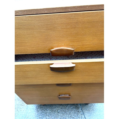 371 - 1960s mid century teak 5 drawer chest measures approximately 40 inches tall 30 inches wide 18 inches... 