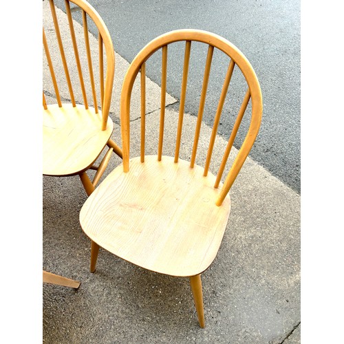 404 - Blonde Ercol drop leaf table and 4 chairs