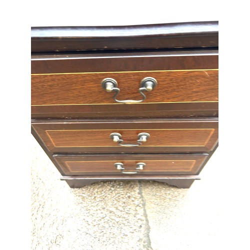 377 - small mahogany 3 drawer chest measures approximately 23 inches tall 18 inches wide 13 inches depth