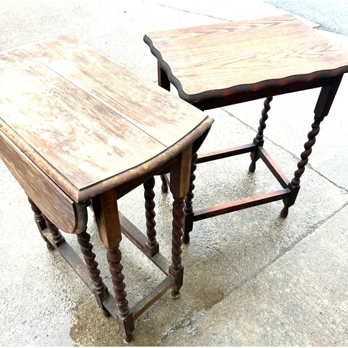 382 - barley twist occasional table and a drop leaf table measures approximately 29 inches tall