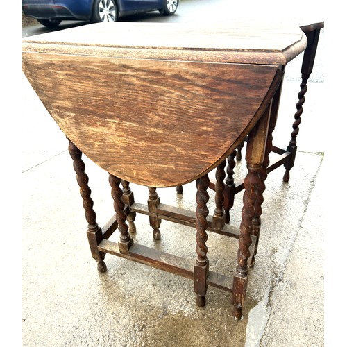 382 - barley twist occasional table and a drop leaf table measures approximately 29 inches tall