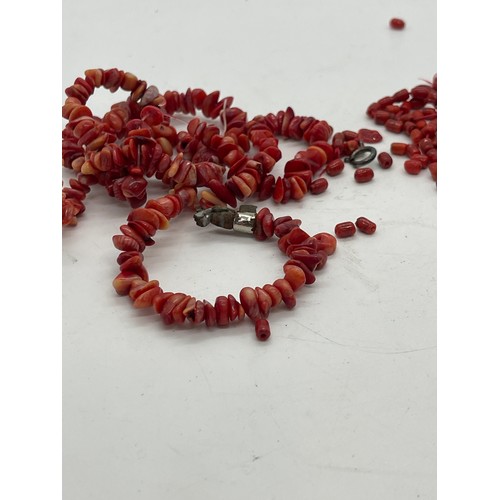 588 - Selection of vintage coral beads