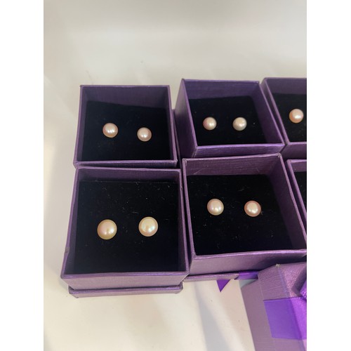 500 - Selection of boxed Nonnyl silver earrings and real fresh water pearls AAA