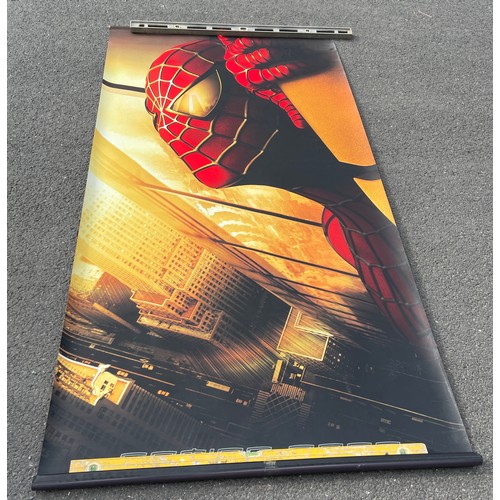 303 - Large Spiderman original vinyl cinema advertising poster featuring twin towers, approximate measurem... 