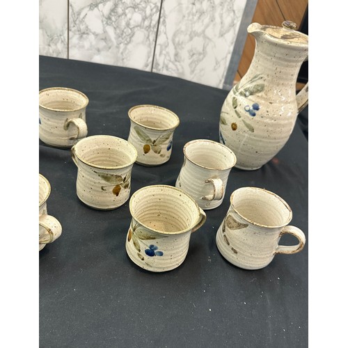 132 - Vintage stone ware salt glazed coffee set