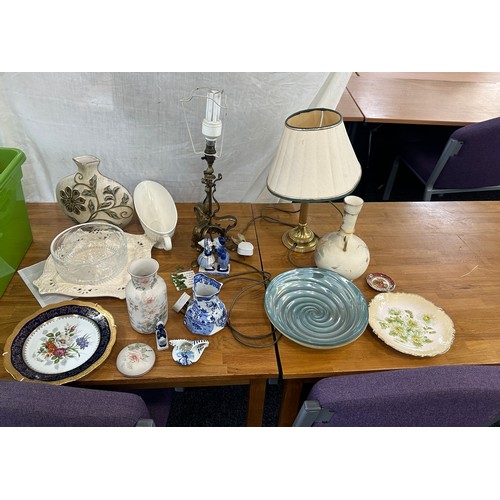 363 - Selection of miscellaneous includes lamps, pottery etc