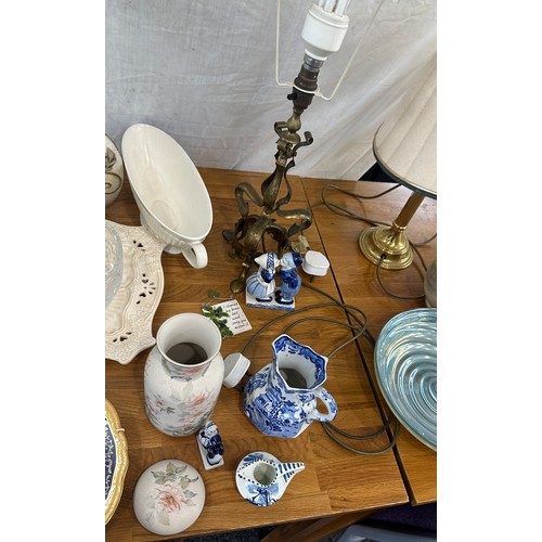 363 - Selection of miscellaneous includes lamps, pottery etc