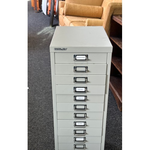 100T - 15 drawer Bisley filing cabinet measures approximately 33 tall 11 wide 15 inches depth